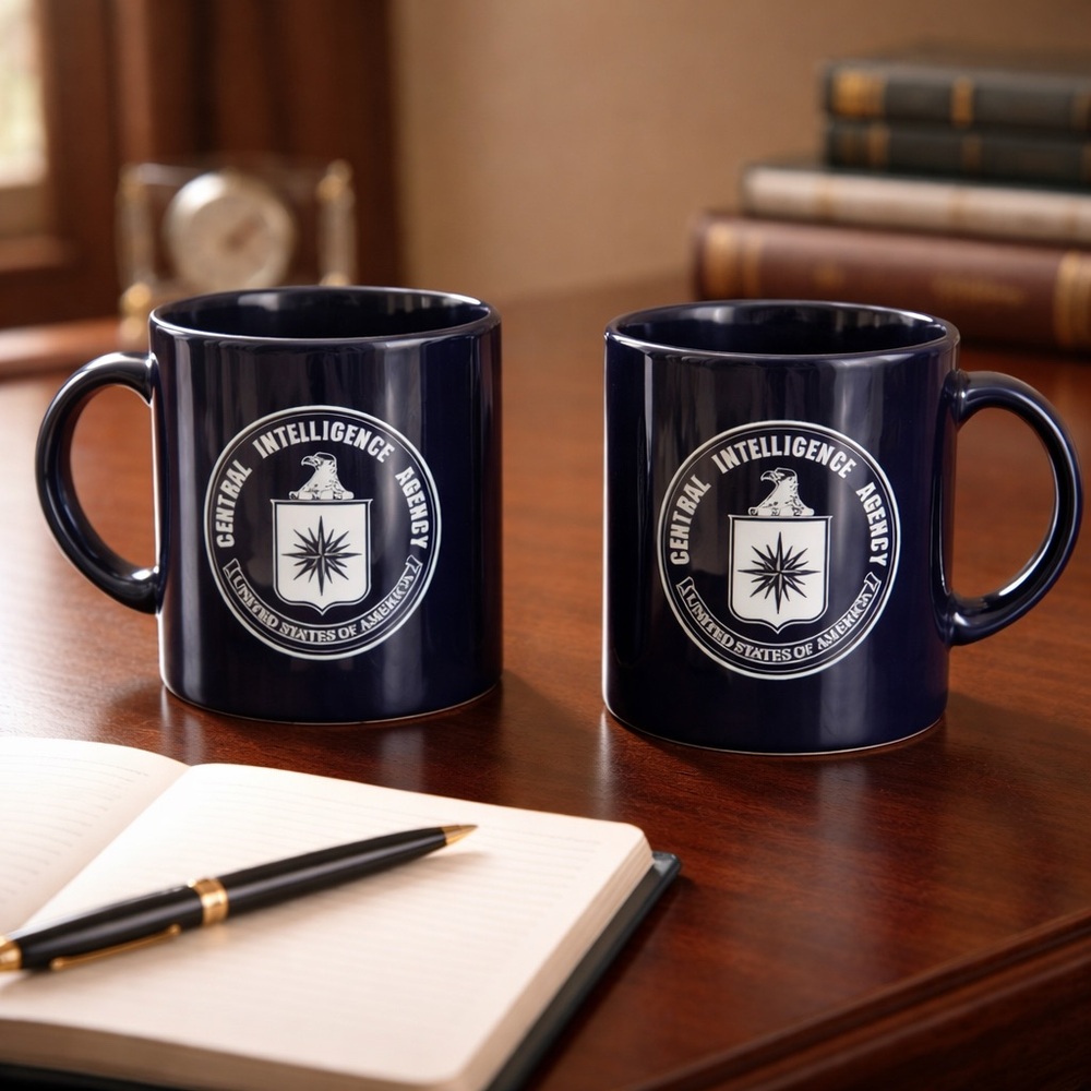 Set of 2 CIA Blue Ceramic Mug